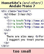 HomeSite - Andale Mono 7
